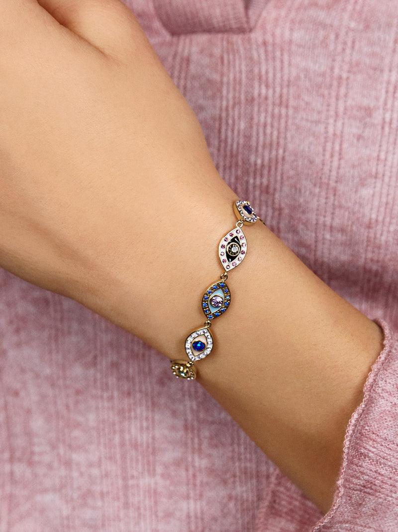 BaubleBar Ojo Bracelet - Black - 
    Gold and enamel evil eye bracelet
  
