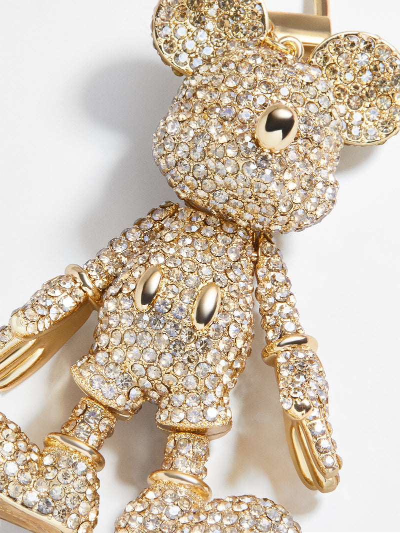 Disney Cartoon Mickey Mouse Diamond Leather Pendant Keychain Car Key Chain  Key Ring Keyring Phone Bag Ornament Luxury Jewelry