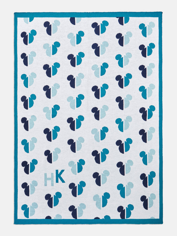 Mickey Mouse Custom Initial Blanket - White/Blue