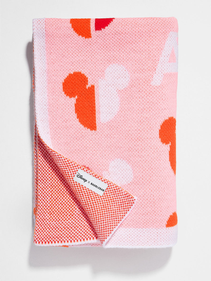 BaubleBar Mickey Mouse Disney Custom Initial Blanket - Pink/Orange - Custom, machine washable blanket