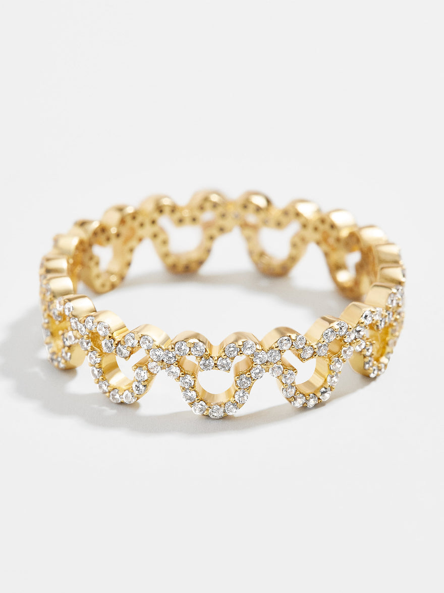 Mickey Mouse Outline 18K Gold Vermeil Ring - Gold/Pavé