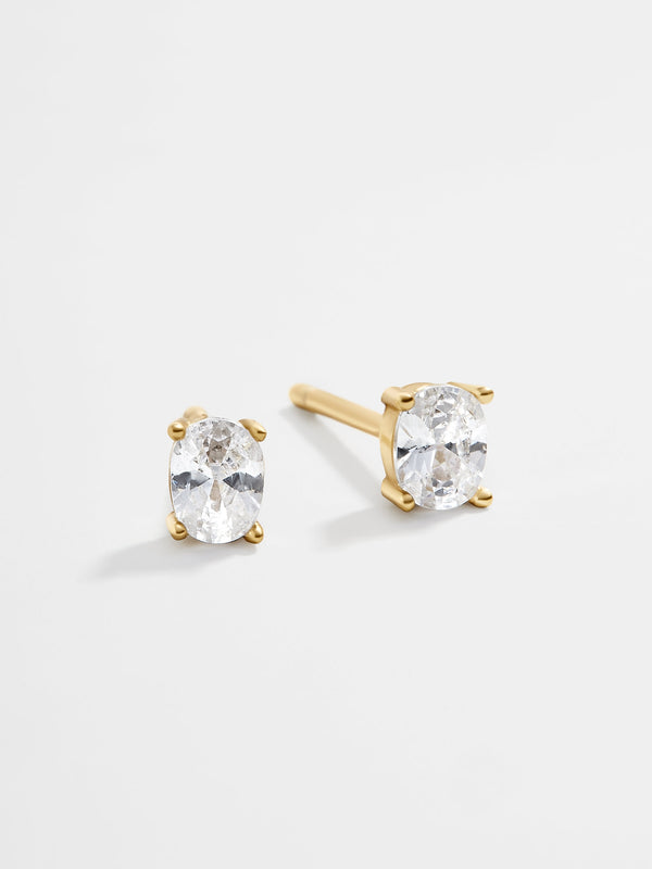 Rene 18K Gold Earrings - Clear/Gold
