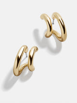 BaubleBar Paulina Earrings - Gold - 
    Double huggie hoop earrings
  

