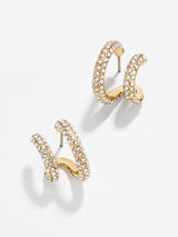 BaubleBar Paulina Earrings - Clear - Double huggie hoop earrings