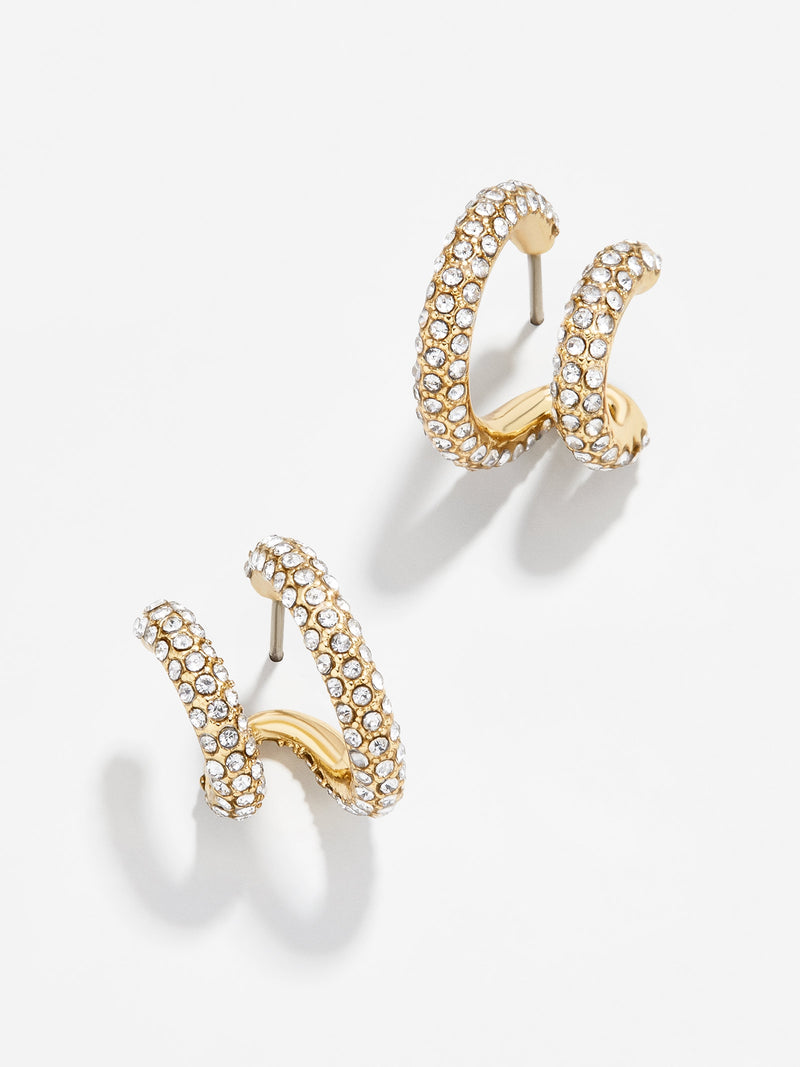 BaubleBar Paulina Earrings - Clear - Double huggie hoop earrings