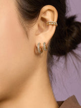 BaubleBar Paulina Earrings - Clear - Double huggie hoop earrings