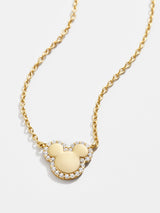 BaubleBar Mickey Mouse Disney 18K Gold Plated Sterling Silver Necklace - Clear/Gold - 18K Gold Plated Sterling Silver, Cubic Zirconia stones