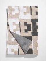 BaubleBar On Repeat Custom Blanket - Light Gray/White