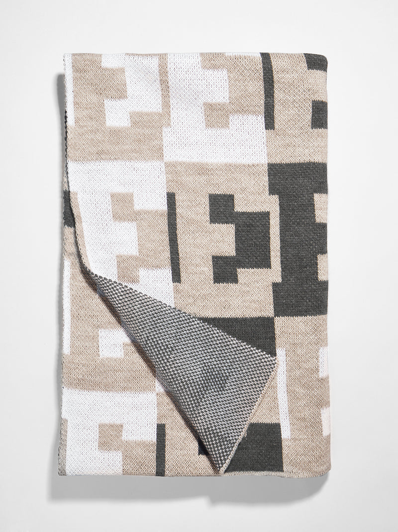 BaubleBar On Repeat Custom Blanket - Light Gray/White