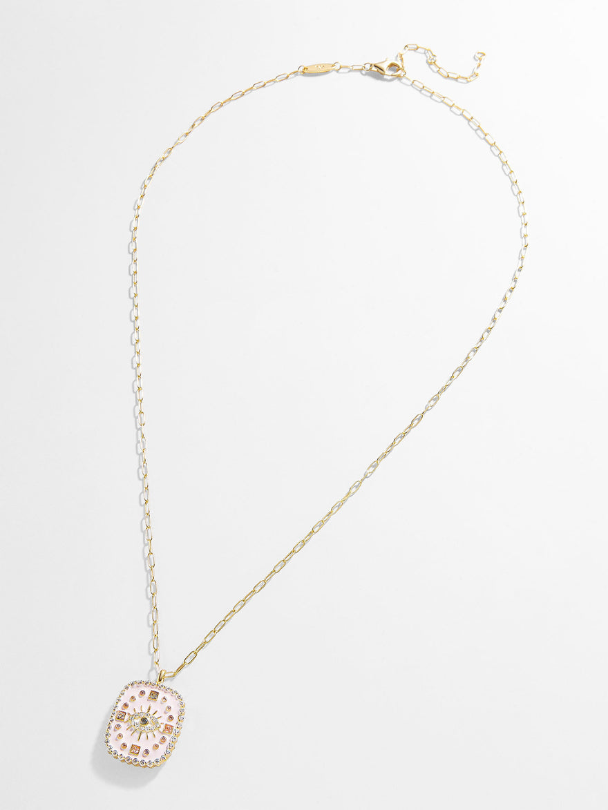 18K Gold Vermeil Medallion Necklace - Evil Eye