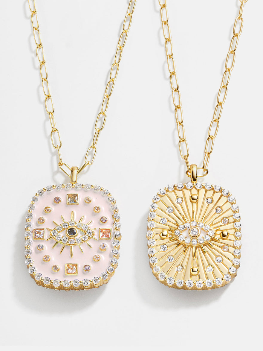 18K Gold Vermeil Medallion Necklace - Evil Eye