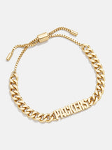 BaubleBar Green Bay Packers NFL Gold Curb Chain Bracelet - Green Bay Packers - NFL pull-tie bracelet