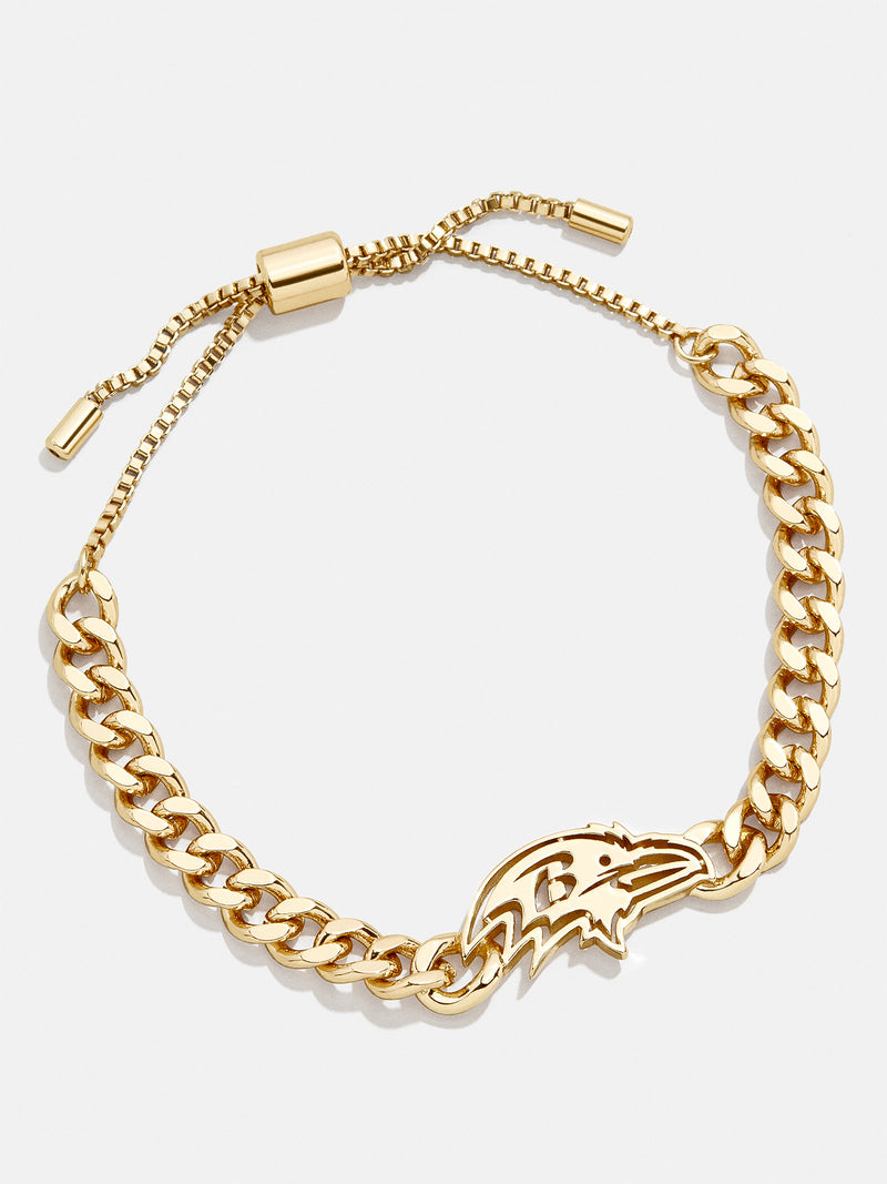 BaubleBar Baltimore Ravens NFL Gold Curb Chain Bracelet - Baltimore Ravens - 
    NFL bracelet
  
