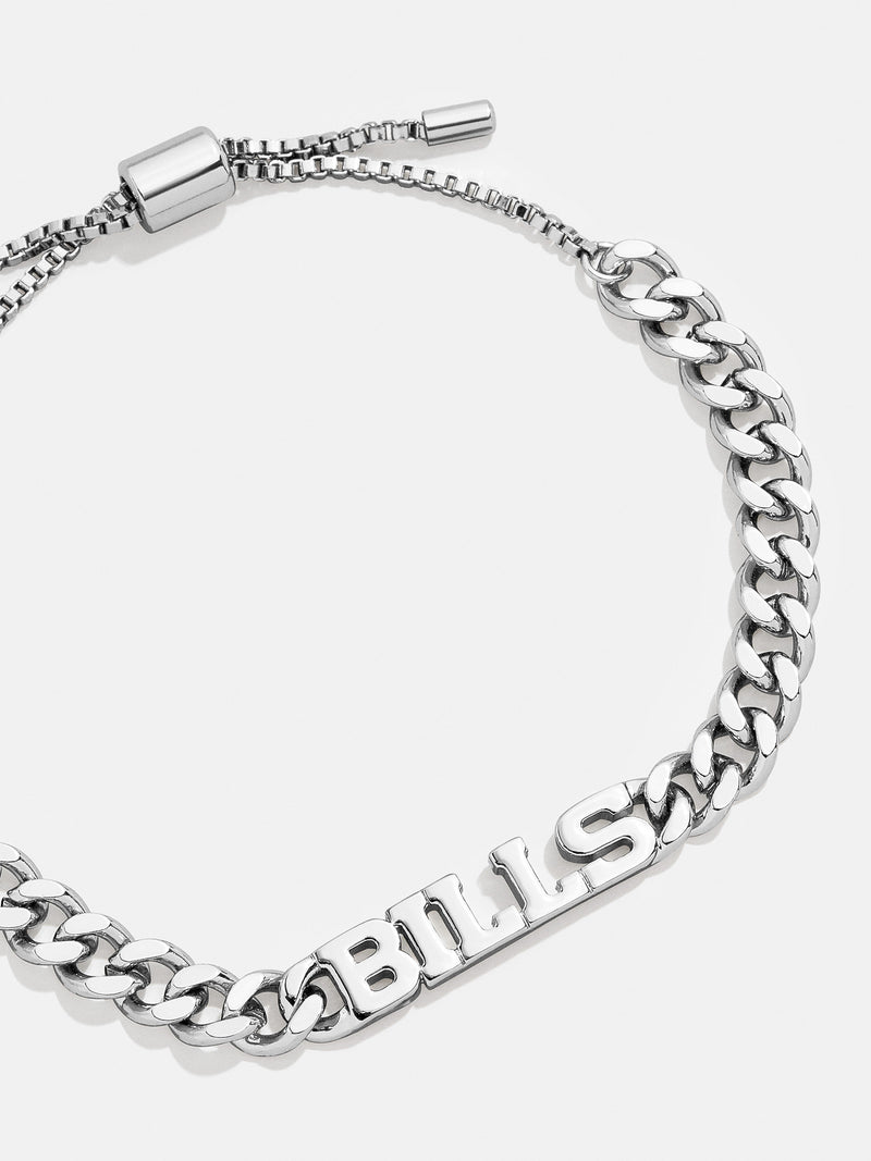 BaubleBar Buffalo Bills NFL Silver Curb Chain Bracelet - Buffalo Bills - NFL pull-tie bracelet