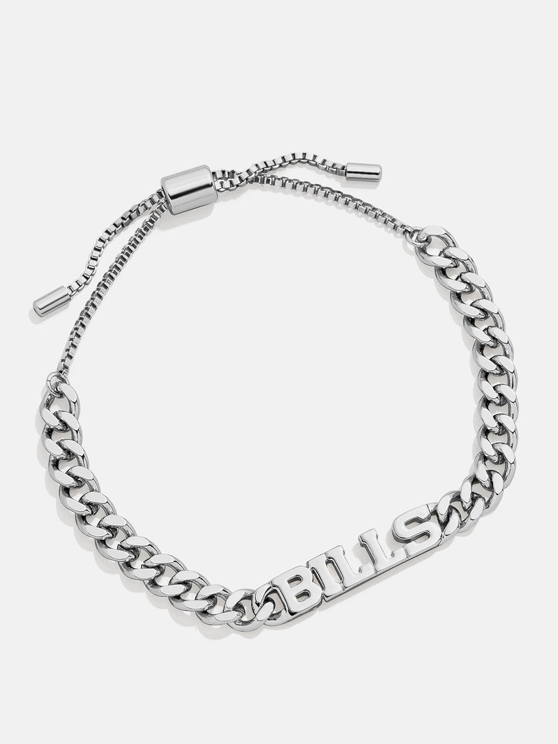 BaubleBar Buffalo Bills NFL Silver Curb Chain Bracelet - Buffalo Bills - NFL pull-tie bracelet