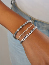 BaubleBar Buffalo Bills NFL Silver Curb Chain Bracelet - Buffalo Bills - NFL pull-tie bracelet