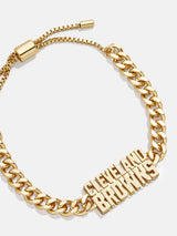 BaubleBar Cleveland Browns NFL Gold Curb Chain Bracelet - Cleveland Browns - NFL pull-tie bracelet