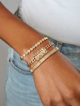 BaubleBar Cleveland Browns NFL Gold Curb Chain Bracelet - Cleveland Browns - NFL pull-tie bracelet