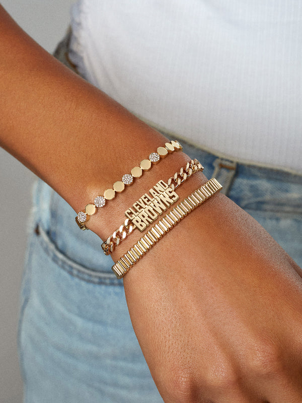 Cleveland Browns NFL Gold Curb Chain Bracelet - Cleveland Browns
