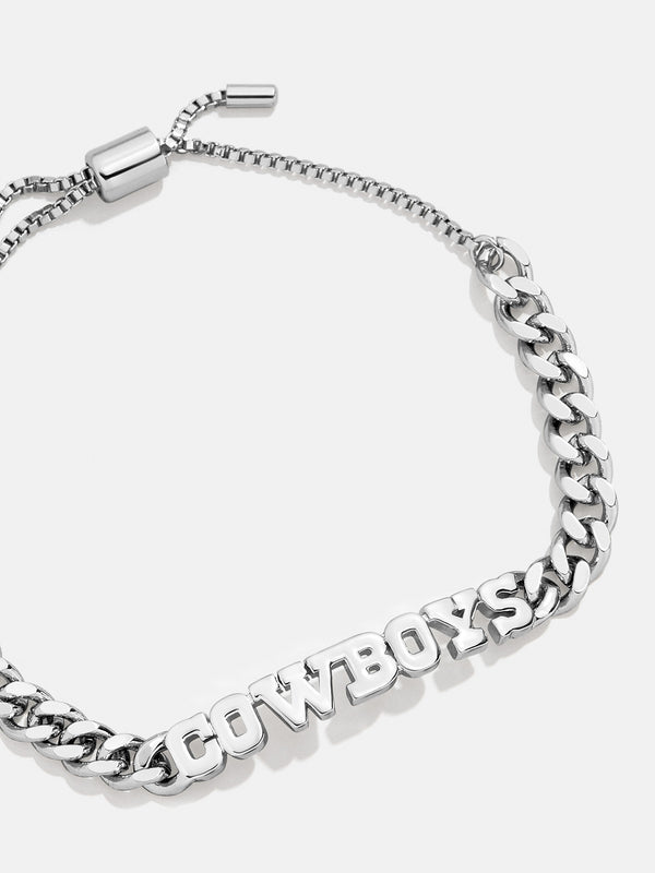 Dallas Cowboys NFL Silver Curb Chain Bracelet - Dallas Cowboys