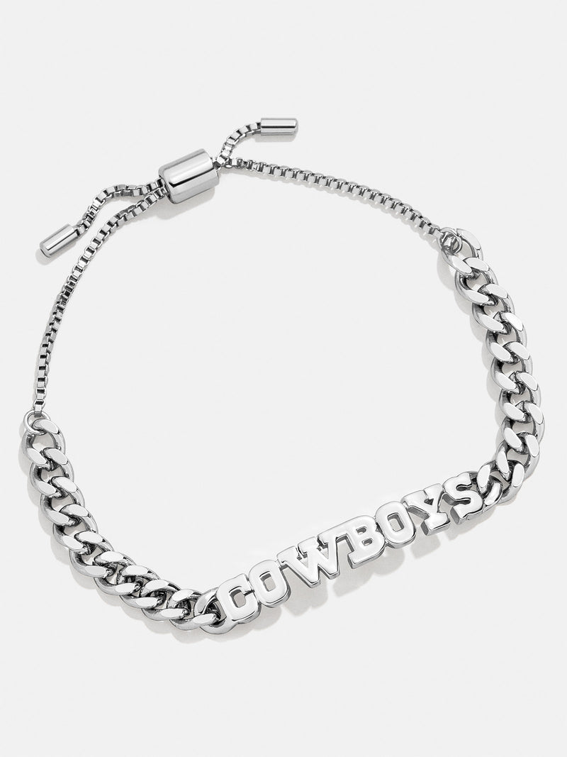 BaubleBar Dallas Cowboys NFL Silver Curb Chain Bracelet - Dallas Cowboys - 
    NFL pull-tie bracelet
  
