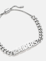 BaubleBar Las Vegas Raiders NFL Silver Curb Chain Bracelet - Las Vegas Raiders - NFL pull-tie bracelet