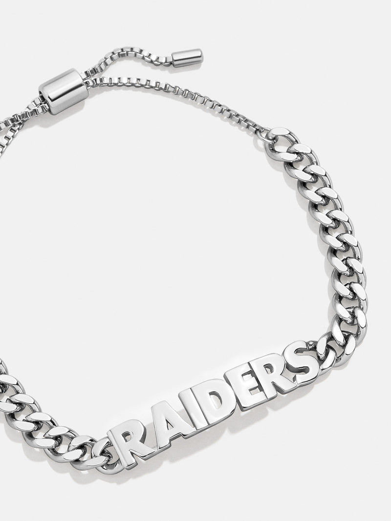 BaubleBar Las Vegas Raiders NFL Silver Curb Chain Bracelet - Las Vegas Raiders - NFL pull-tie bracelet