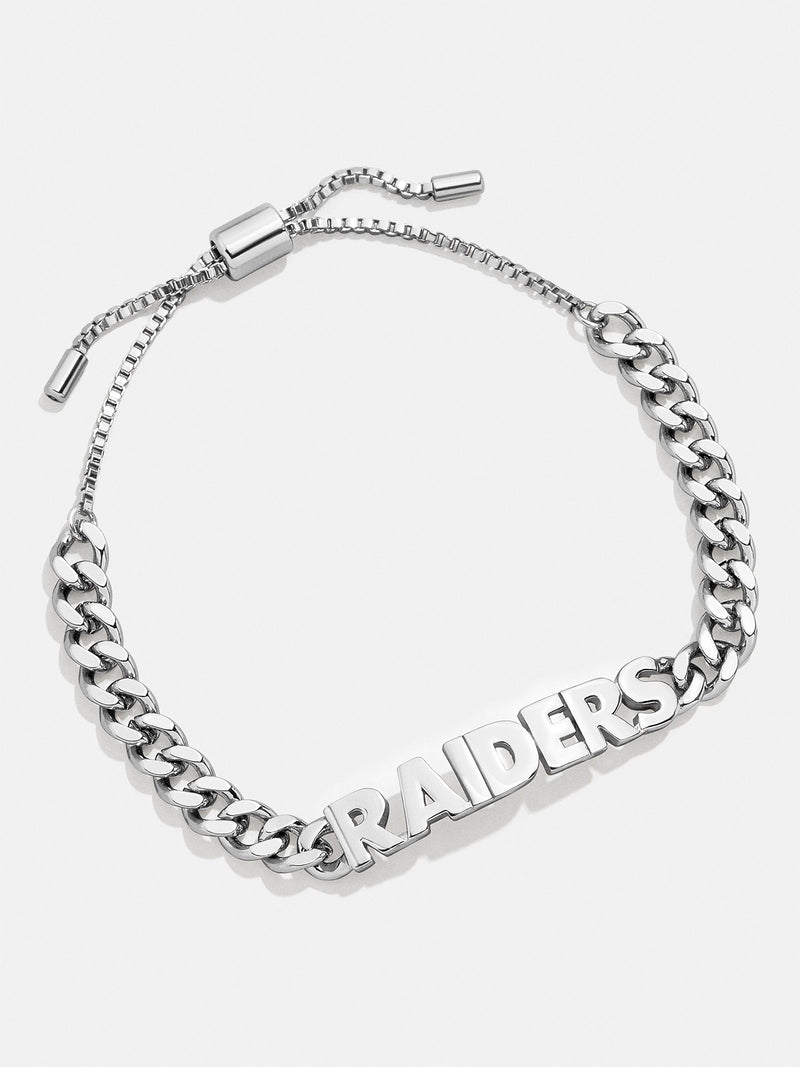 BaubleBar Las Vegas Raiders NFL Silver Curb Chain Bracelet - Las Vegas Raiders - 
    NFL bracelet
  
