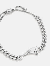 BaubleBar New England Patriots NFL Silver Curb Chain Bracelet - New England Patriots - NFL pull-tie bracelet