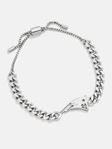 BaubleBar New England Patriots NFL Silver Curb Chain Bracelet - New England Patriots - NFL pull-tie bracelet