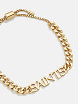 BaubleBar New Orleans Saints NFL Gold Curb Chain Bracelet - New Orleans Saints - NFL pull-tie bracelet
