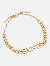 BaubleBar New Orleans Saints NFL Gold Curb Chain Bracelet - New Orleans Saints - NFL pull-tie bracelet