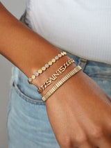 BaubleBar New Orleans Saints NFL Gold Curb Chain Bracelet - New Orleans Saints - NFL pull-tie bracelet