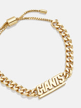 BaubleBar New York Giants NFL Gold Curb Chain Bracelet - New York Giants - 
    NFL pull-tie bracelet
  
