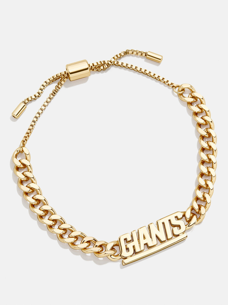 BaubleBar New York Giants NFL Gold Curb Chain Bracelet - New York Giants - 
    NFL pull-tie bracelet
  
