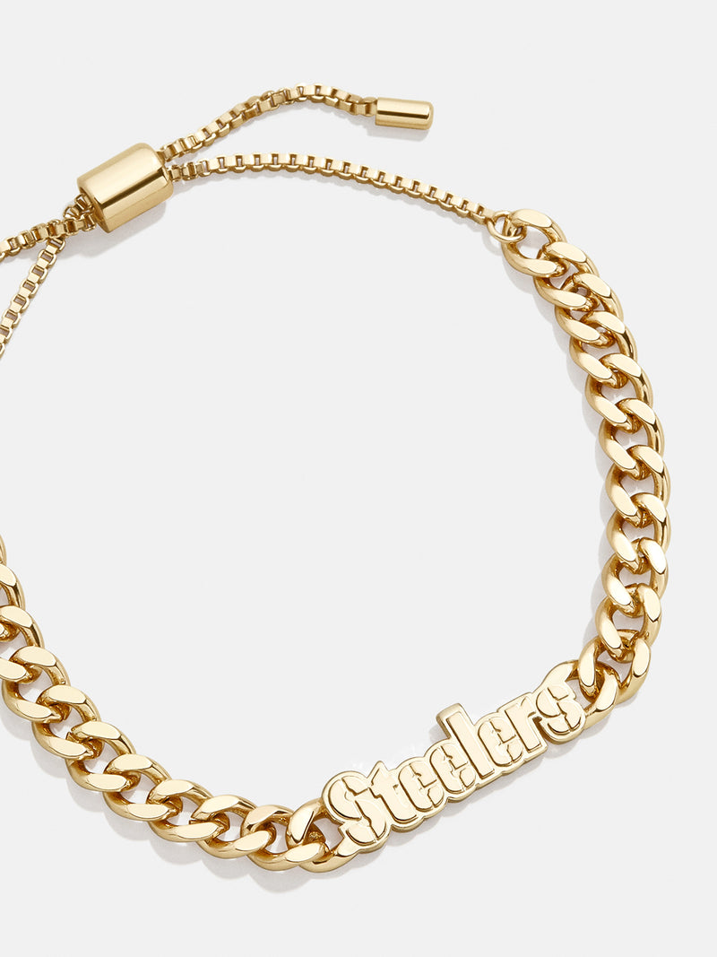 BaubleBar Pittsburgh Steelers NFL Gold Curb Chain Bracelet - Pittsburgh Steelers - 
    NFL bracelet
  
