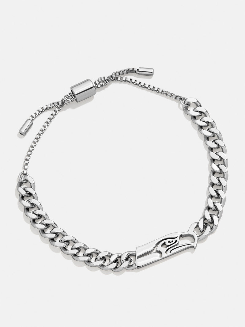 Seattle Seahawks NFL Silver Curb Chain Bracelet - Seattle Seahawks ...