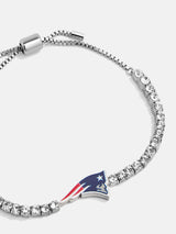 BaubleBar New England Patriots NFL Silver Tennis Bracelet - New England Patriots - NFL pull-tie bracelet