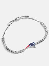 BaubleBar New England Patriots NFL Silver Tennis Bracelet - New England Patriots - NFL pull-tie bracelet