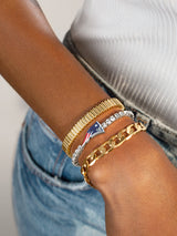 BaubleBar New England Patriots NFL Silver Tennis Bracelet - New England Patriots - NFL pull-tie bracelet