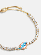 BaubleBar Miami Dolphins NFL Gold Tennis Bracelet - Miami Dolphins - NFL pull-tie bracelet
