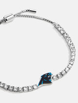 BaubleBar Carolina Panthers NFL Silver Tennis Bracelet - Carolina Panthers - NFL pull-tie bracelet