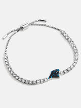 BaubleBar Carolina Panthers NFL Silver Tennis Bracelet - Carolina Panthers - NFL pull-tie bracelet