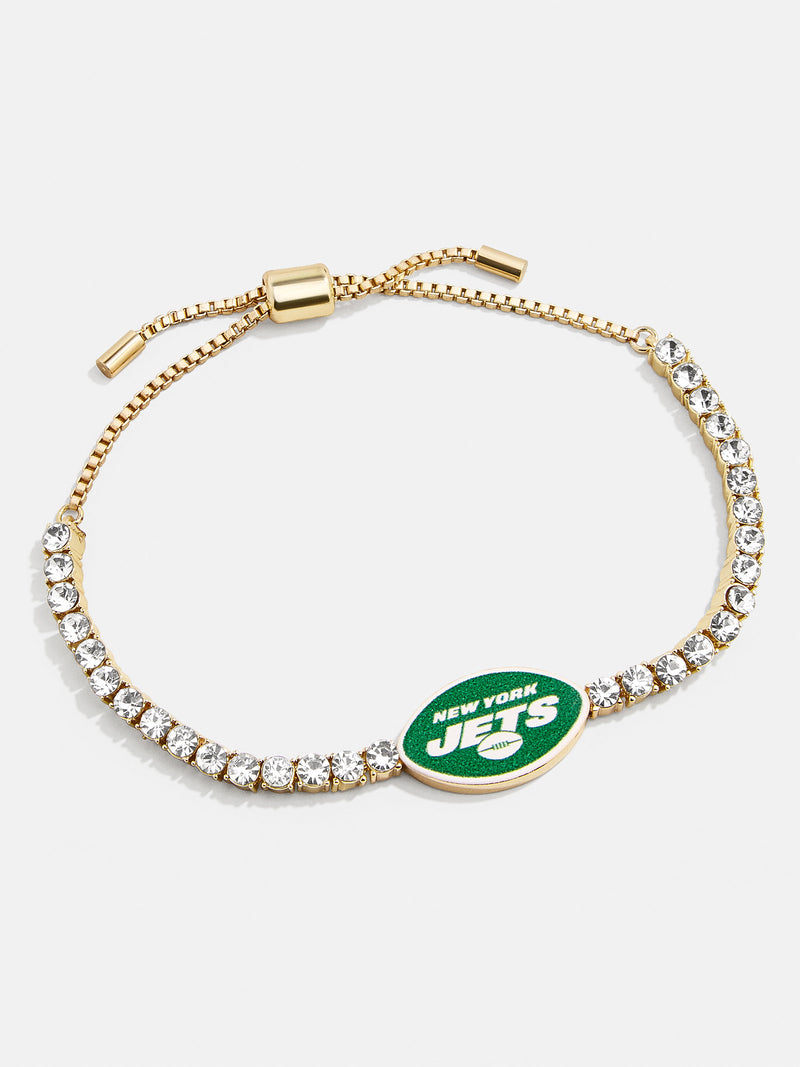 BaubleBar New York Jets NFL Gold Tennis Bracelet - New York Jets - NFL pull-tie bracelet