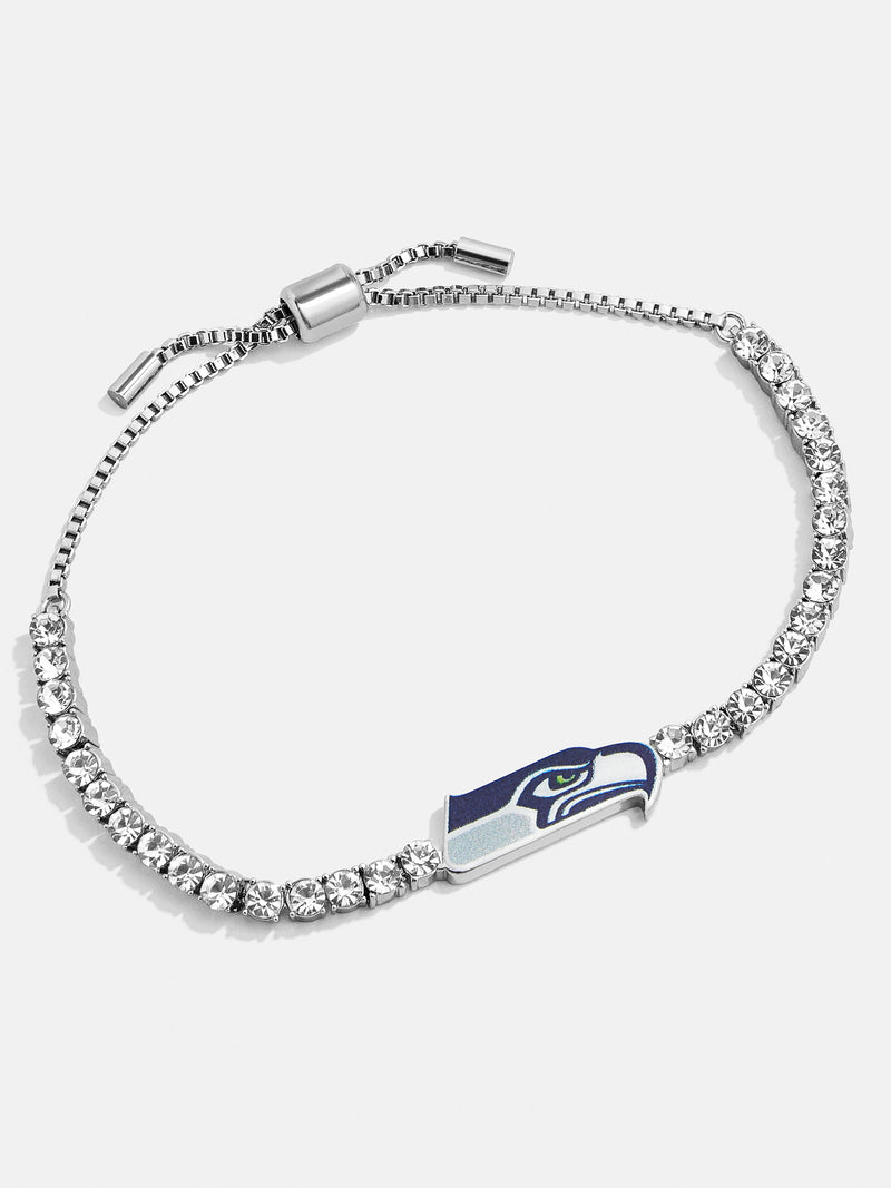 BaubleBar Seattle Seahawks NFL Silver Tennis Bracelet - Seattle Seahawks - NFL pull-tie bracelet