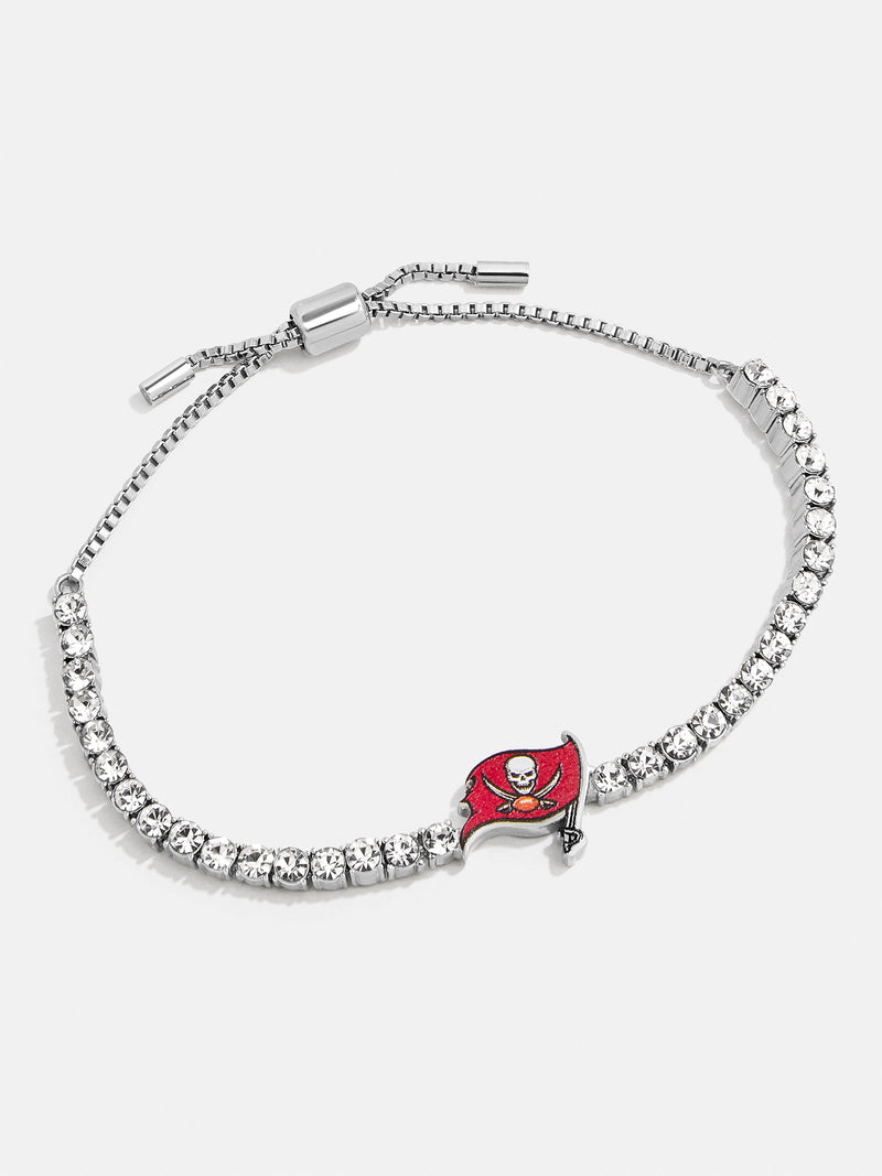 BaubleBar Tampa Bay Buccaneers NFL Silver Tennis Bracelet - Tampa Bay Buccaneers - NFL pull-tie bracelet