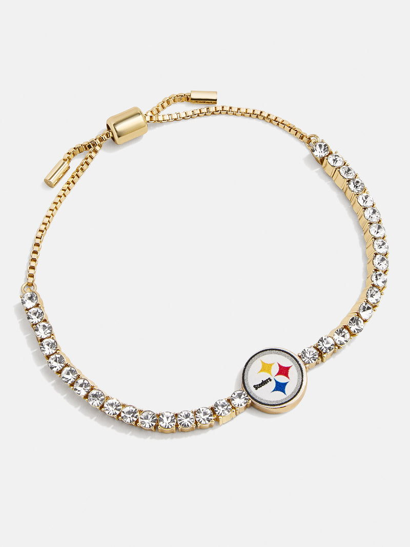 BaubleBar Pittsburgh Steelers NFL Gold Tennis Bracelet - Pittsburgh Steelers - NFL pull-tie bracelet