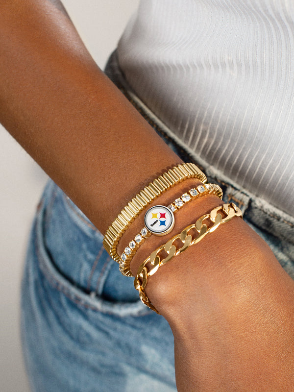 Pittsburgh Steelers NFL Gold Tennis Bracelet - Pittsburgh Steelers