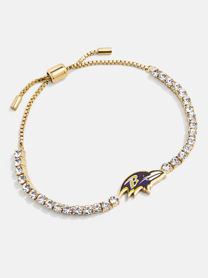 BaubleBar Baltimore Ravens NFL Gold Tennis Bracelet - Baltimore Ravens - NFL pull-tie bracelet