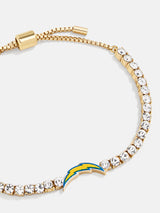 BaubleBar Los Angeles Chargers NFL Gold Tennis Bracelet - Los Angeles Chargers - NFL pull-tie bracelet